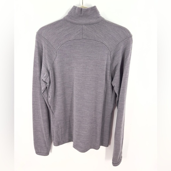 Icebreaker Womens 100% Wool Half Zip Sweater Top Size M Gray Purple Long Sleeve - Picture 4 of 10